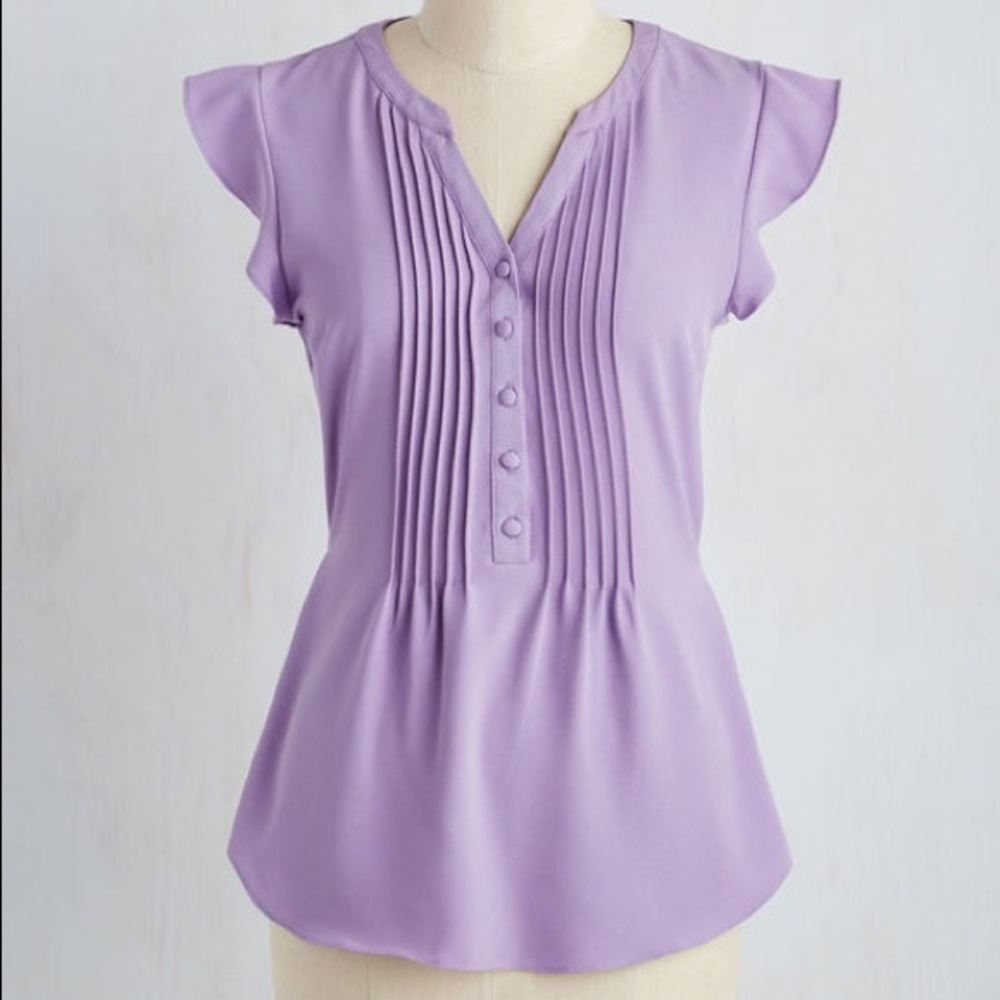 ModCloth Expert in Your Zeal Top in Lavender